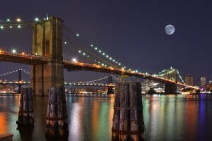 Brooklyn bridge at night