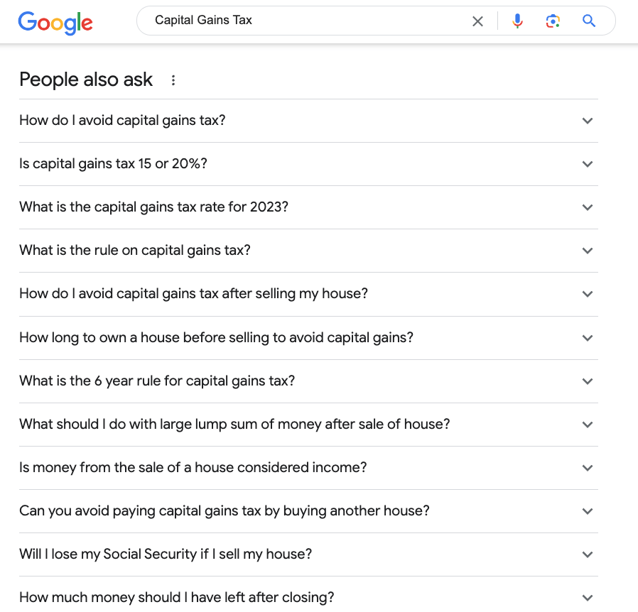 Example of everyday language associated with a search term