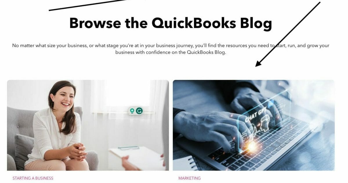 Quickbooks blog screenshot