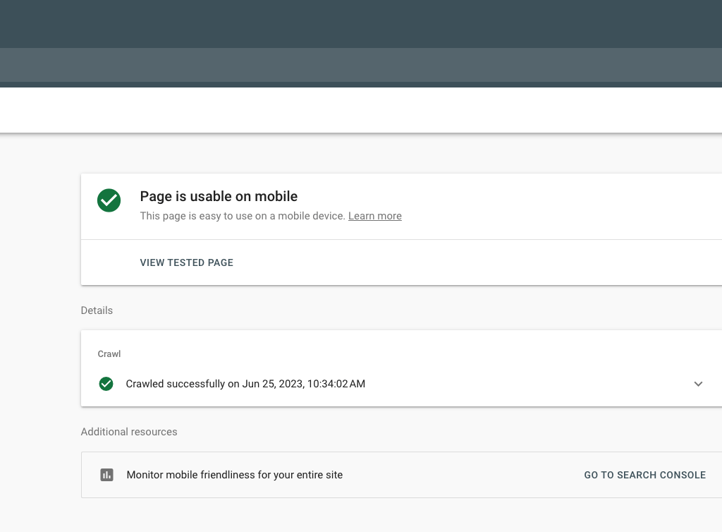 Sample mobile ready test