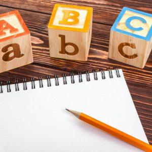 abc alphabet with paper note book