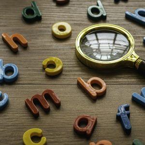 Learning and education concept. Finding keywords. Language learning.